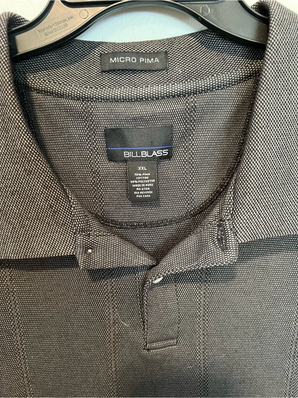 Bill Blass Micro Pima Cotton Gray Polo Shirt Men’s XXL